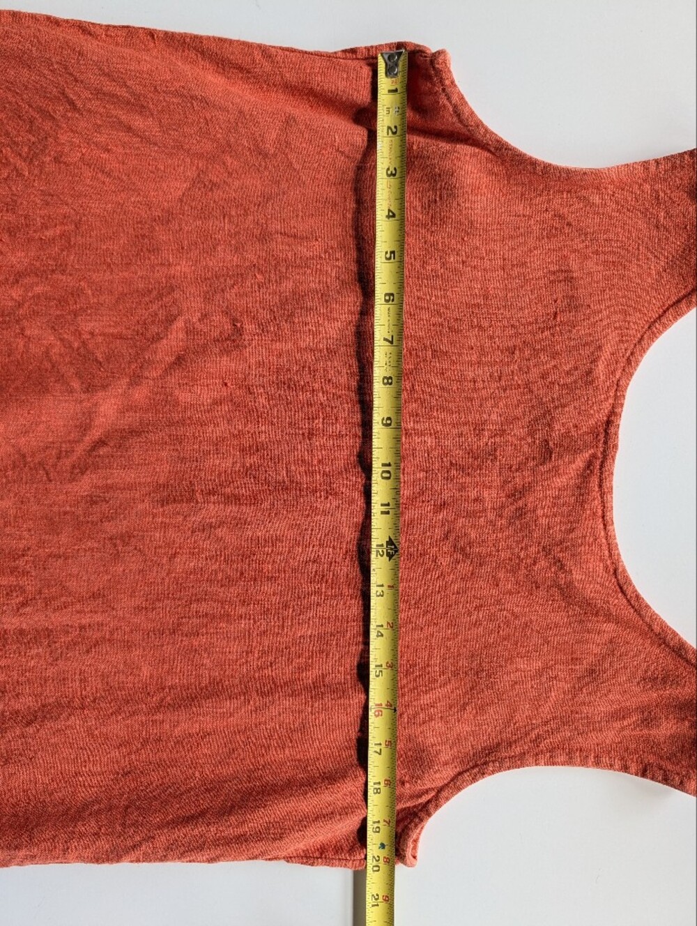 Bryn Walker EUC Rust Orange Pumpkin Lagenlook Linen Tank Ruffle Edge Size Small - Picture 8 of 8